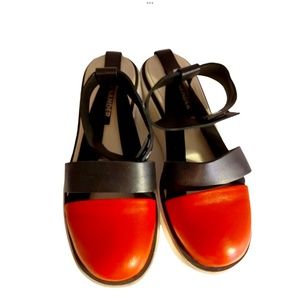 JIL SANDER NAVY Red White Blue Strap Sandals Shoes Sz US 8 EU 39